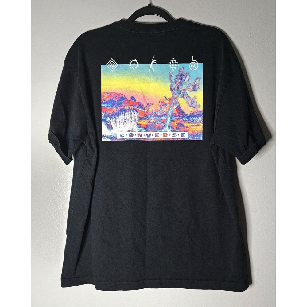 Converse Inverted Desert Graphic T-shirt Men's Size M Black Short Sleeve Tee